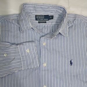Polo by Ralph Lauren Men's Blue Striped Shirt Size L